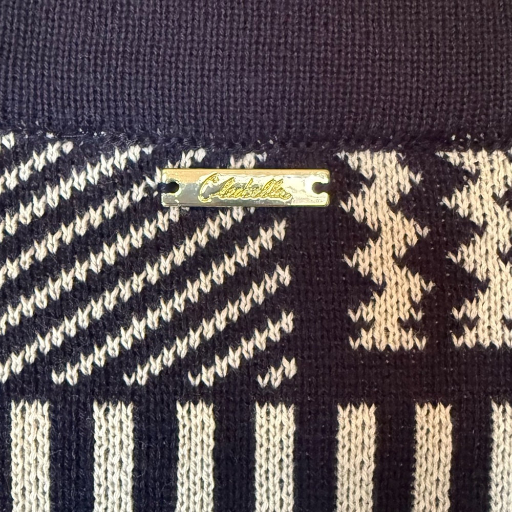 Cleobella Navy White Patchwork Knit Oversized Cardigan Sweater NWT Small - Picture 5 of 9